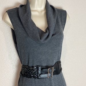 Heart Soul heather gray maxi dress with belt.